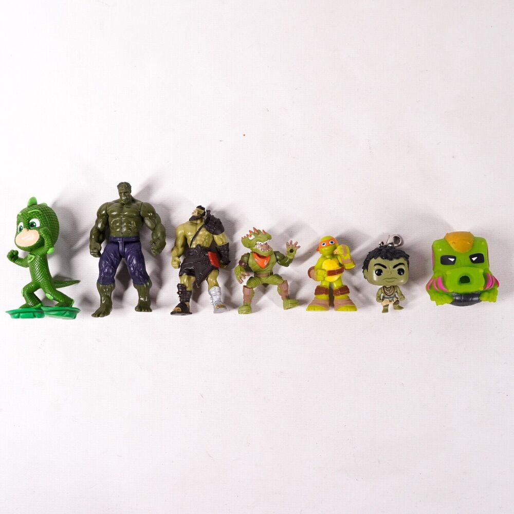 2-3" Incredible Hulk Ninja Turtles TMNT Hero Action Figure Toy Lot x7 Green
